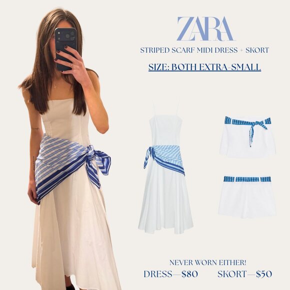 Zara Dresses & Skirts - ZARA Striped Scarf Midi Dress